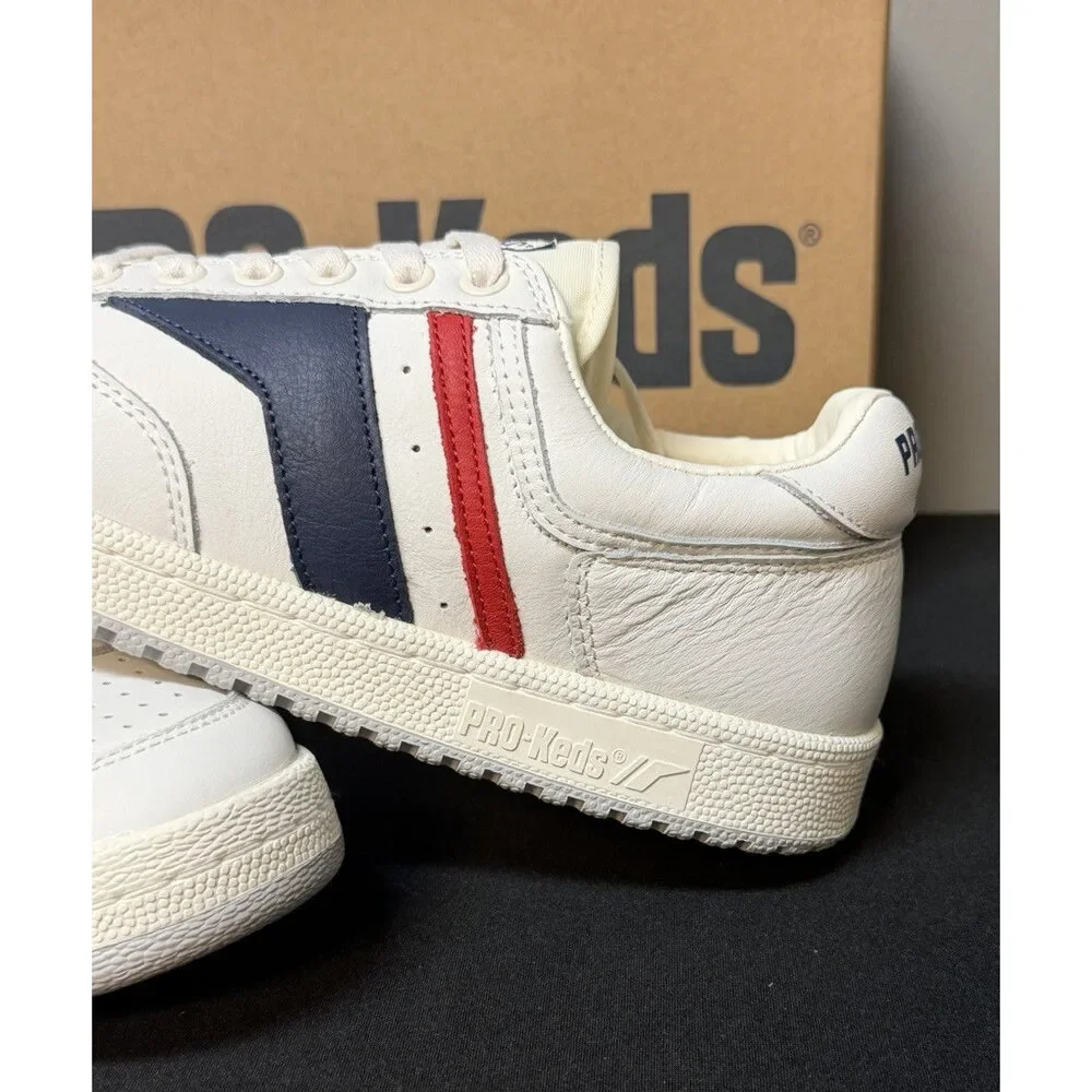 Pro-Keds Skyhawk Men's Size 13 (M) White/Blue/Red Low Top Leather Sneakers NWT